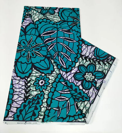 African Real Wax Print Fabric - 100% Cotton Nigerian Ankara Sewing Material for Party Dresses