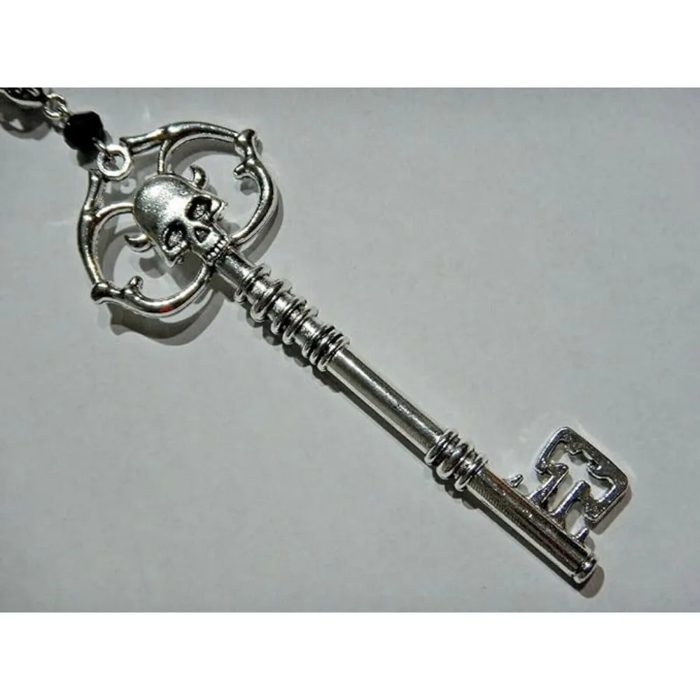 Gothic Skull Lover Key Necklace - Dark Punk Personalized Collar Jewelry Gift