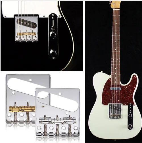 Pro Telecaster TL Bridge Upgrade — 6-Point Brass Saddles with Ashtray Design, CNC Aluminum Base for Vintage Tone Enhancement