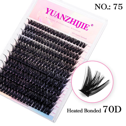 DIY 144 Cluster Lashes – Natural C/D Curl Individual Mink Eyelashes, Free Shipping, Home Makeup Supplies