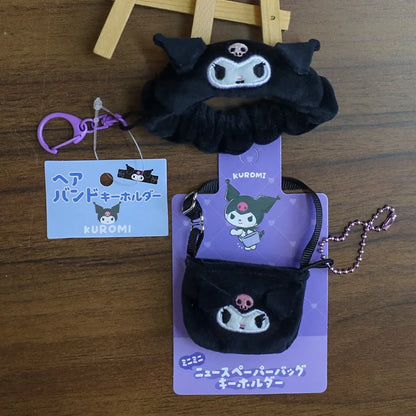 Sanrio Doll Clothing & Accessories Set – Hello Kitty, My Melody & Kuromi Outfit for Labubu V1/V2 Dolls with Hair Band & Messenger Bag