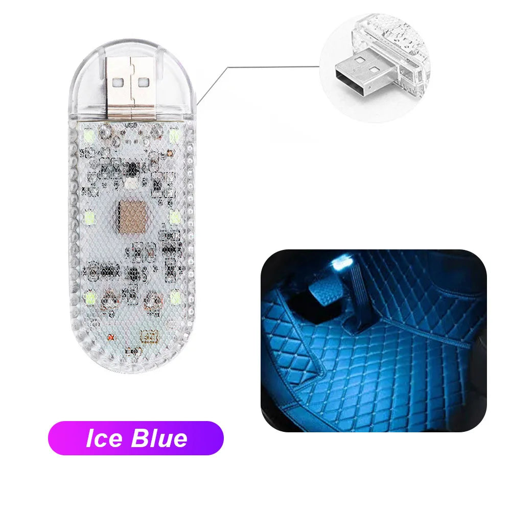 Multicolor Wireless LED Car Interior Light - USB Rechargeable Touch Sensor Roof and Reading Lamp