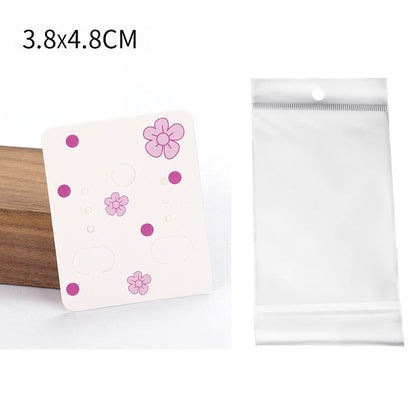 50 Sets Earring & Necklace Display Cards with Self-Seal Kraft Paper Bags – DIY Jewelry Packaging