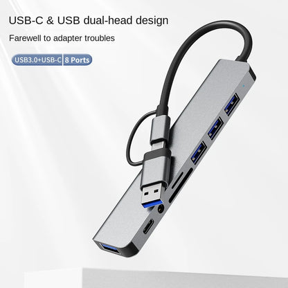 USB 3.0 Type-C Adapter Docking Station – Multi-Hub Splitter with USB 2.0 Port, TF/SD Card Reader, Audio Output for MacBook Pro, Computer