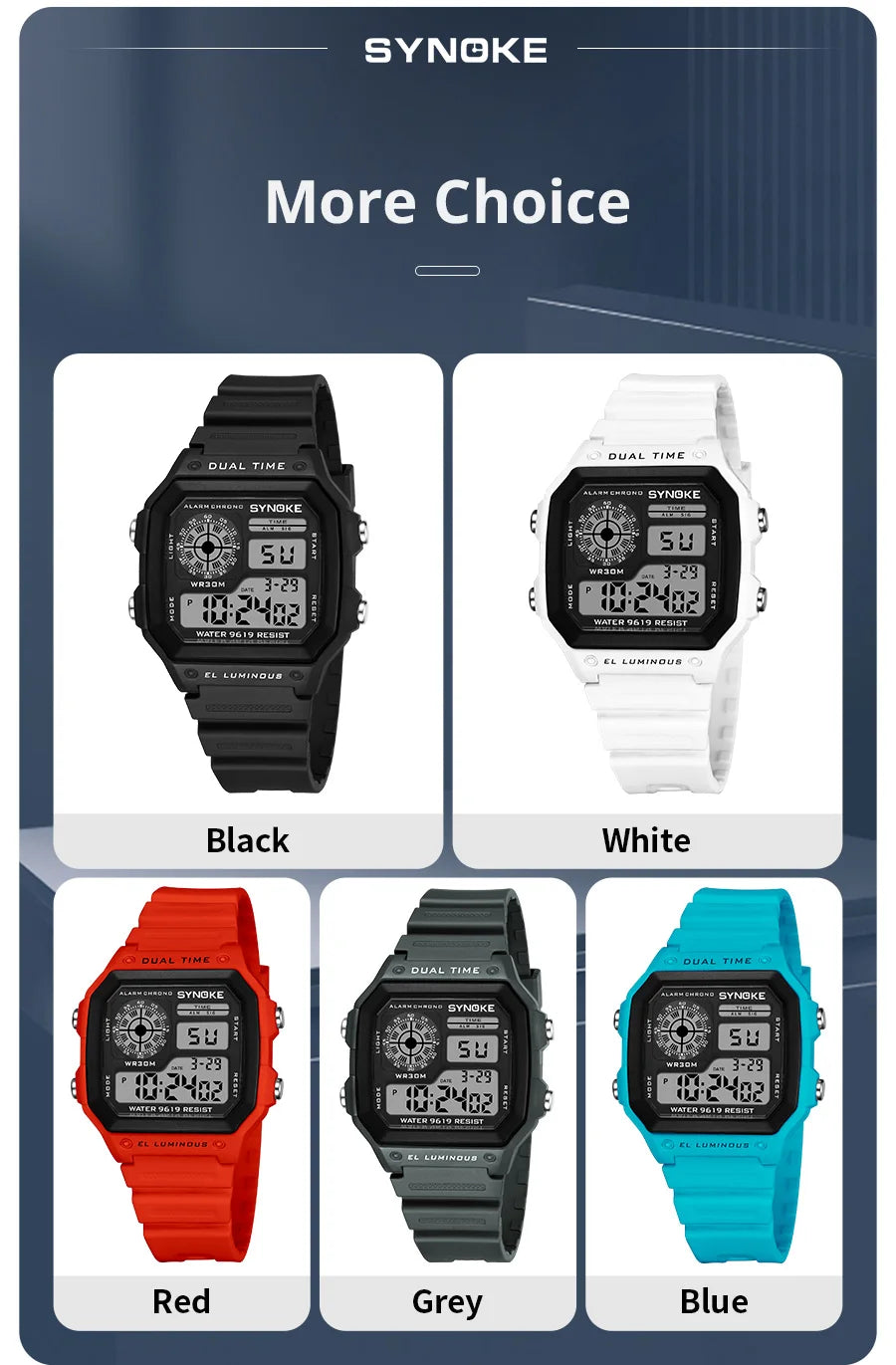 SYNOKE Men's Military Digital Sports Watch – Waterproof Luminous Chronograph Electronic Wristwatch