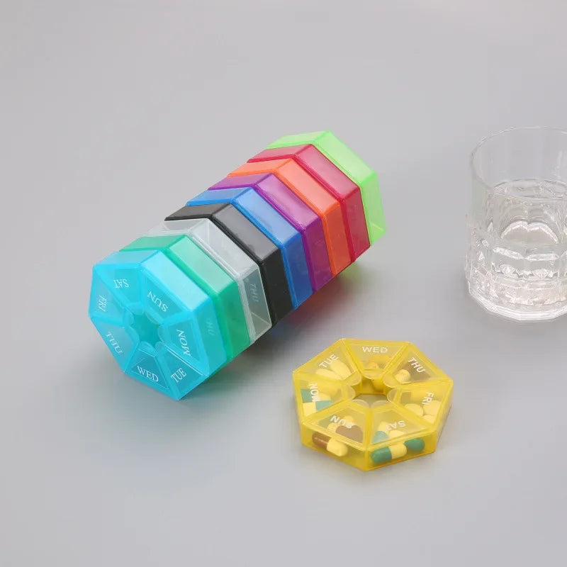 Mini Portable 7-Day Pill Organizer – Travel Vitamin & Medicine Storage Box for Tablets & Capsules