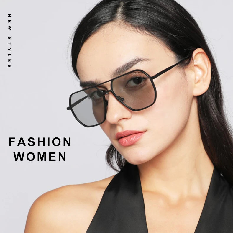 CLLOIO Fashion Aluminum Photochromic Sunglasses – Polarized Chameleon Anti-Glare Driving Glasses for Men & Women