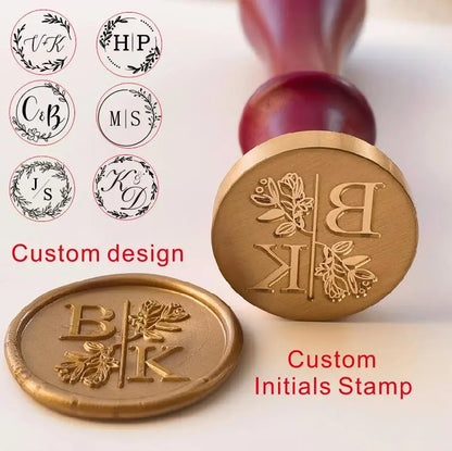 Personalized Wedding Wax Seal Stamp with 2 Initials - Custom Invitation Seal Stamp for Unique Touch