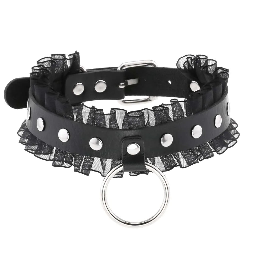 Harajuku Cosplay Rivet Star Punk Rock Gothic Collar — Sexy PU Leather Heart Cross Spike Choker Jewelry for Women