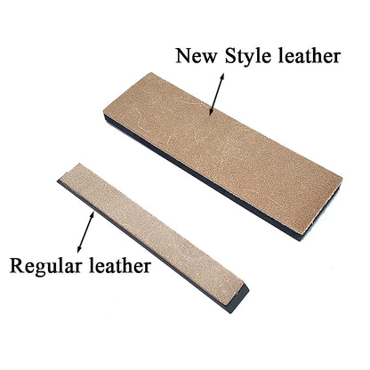 Thickened Non-Slip Diamond Knife Sharpener – 15° Kitchen Whetstone & Leather Polishing System