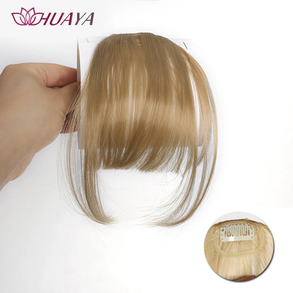Synthetic Air Bangs Clip-In Hair Extension - Invisible Natural Front Fringes Fiber Hair Accessory