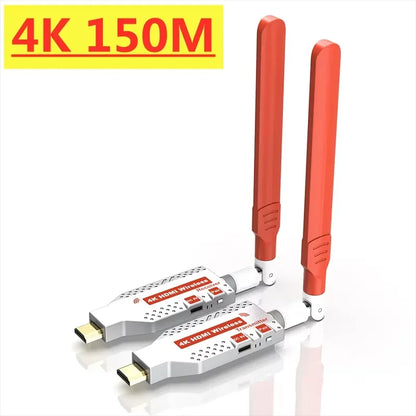 150M Wireless Video Transmitter & Receiver – HDMI-Compatible Extender, TV Stick, Screen Mirror Adapter for PC, DVD, TV & Projector