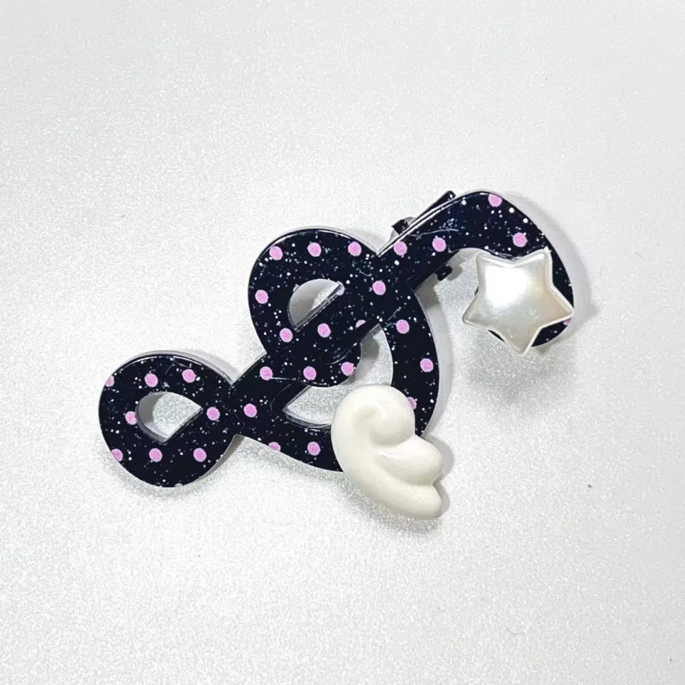 Kawaii Y2K Hair Clips Set – Musical Note, Resin Wings & Star Hair Accessories for Girls