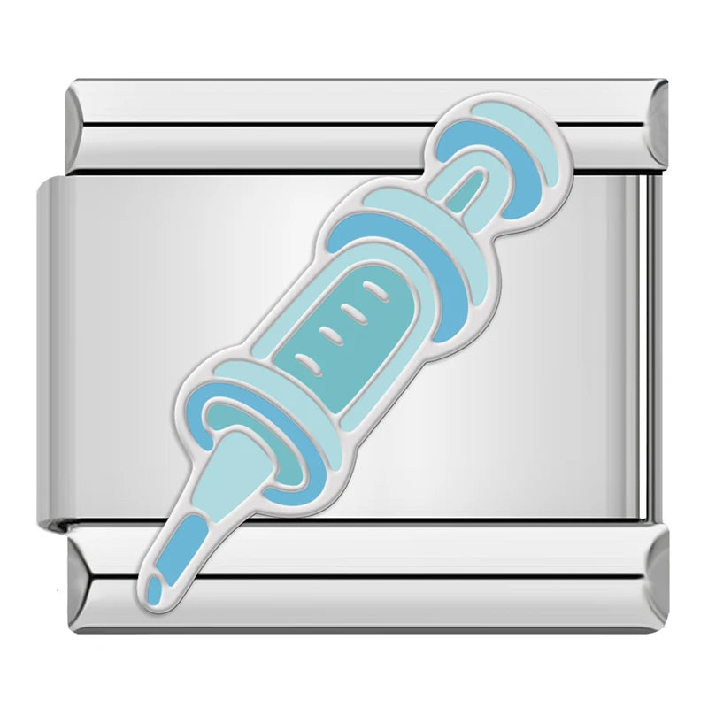 Hapiship 2025 Nurse Injection Charms — Italian 9mm Stainless Steel Bracelet Jewelry DJ1836-C