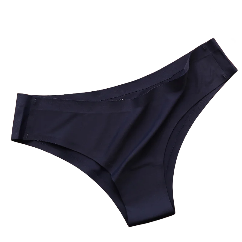 4PCS Seamless Ice Silk Panties Set for Women – Low Waist G-String, Soft Ultra-Thin Sexy Underwear Briefs