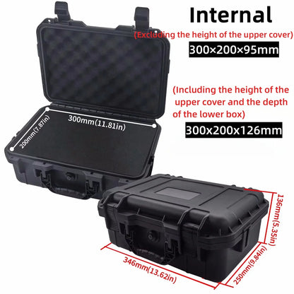 Waterproof Hard Tool Carry Case - Protective Storage Box with Pre-Cut Sponge Organizer for Equipment