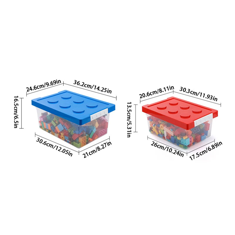 Stackable Kids Building Block Storage Box – Toy Organizer & Container for Books, Stationery, Snacks & Sundries