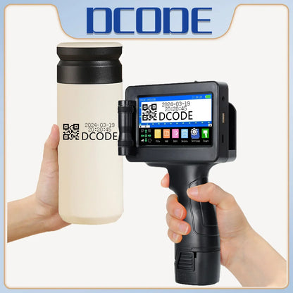 DCODE 1755PLUS Portable Handheld Inkjet Printer – 12.7mm Text, QR, Barcode, Logo & Date Printing Machine