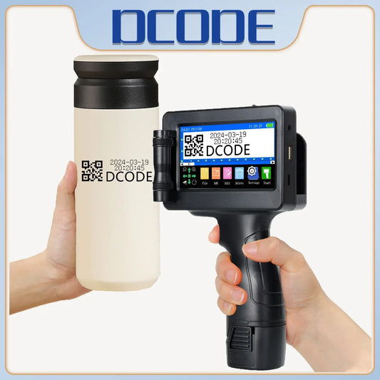 DCODE 1755PLUS Portable Handheld Inkjet Printer – 12.7mm Text, QR, Barcode, Logo & Date Printing Machine