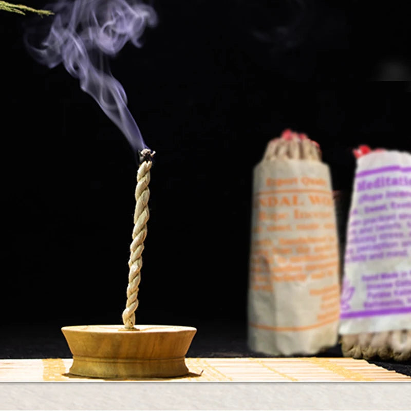 40Pcs Handmade Nepal Rope Aromatherapy - White Sage, Cedar & Sandalwood Burning Fragrance for Yoga & Meditation