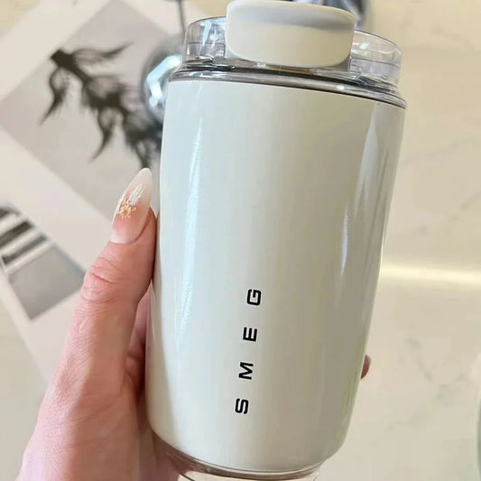 350ML Milky White Tumbler Thermos Cup - Insulated Stainless Steel Travel Mug - Vacuum Flask for Coffee and Water Bottle