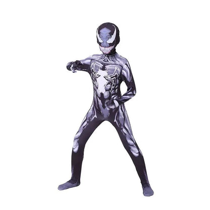 Halloween Hero Bodysuit - Stretchy Full-Body Jumpsuit with Head Cover for Cosplay Parties