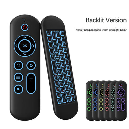 MRSVI M5 Air Mouse Remote Control - 2.4G & Bluetooth Wireless Gyroscope Keyboard with 7-Color Backlight for Android TV Box & PC