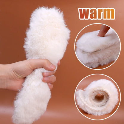 Unisex Sheepskin Wool Insoles — Natural Fur Winter Shoe Pads for Men, Women & Children
