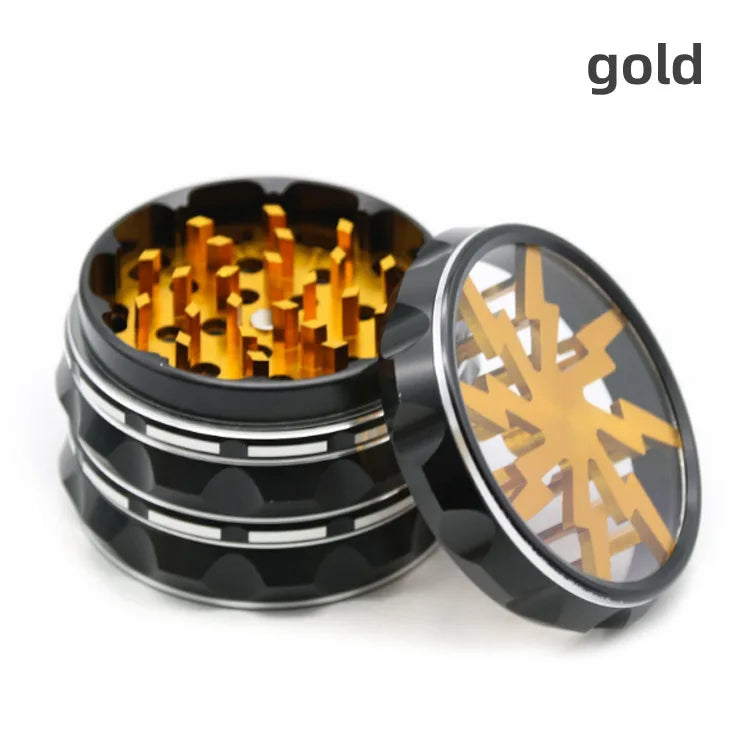 63mm Four-Layer Lightning Metal Grinder — Tobacco & Cigarette Crusher Crusher Tool