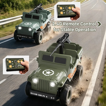 JJRC 1/64 RC Jeep Willys - 2.4G 4WD Military Off-Road Crawler Toy for Kids & Collectors