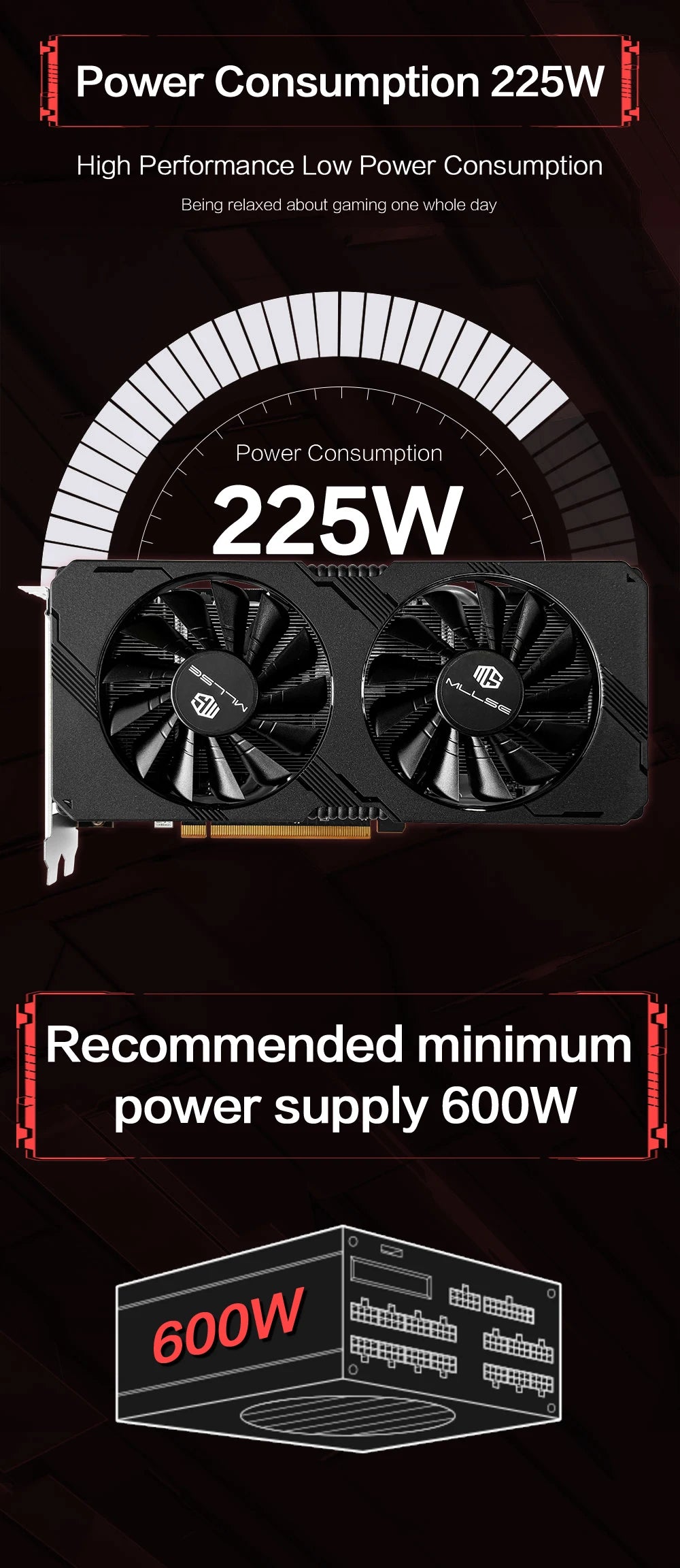MLLSE AMD RX 5700 XT 8GB Graphics Card – GDDR6, 256Bit, PCI-E 4.0×16, 6+8Pin Radeon GPU for Gaming Video Card