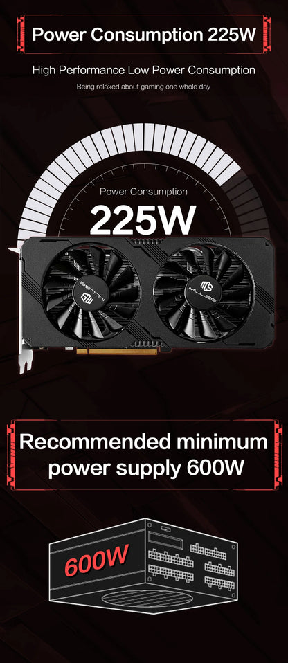 MLLSE AMD RX 5700 XT 8GB Graphics Card – GDDR6, 256Bit, PCI-E 4.0×16, 6+8Pin Radeon GPU for Gaming Video Card