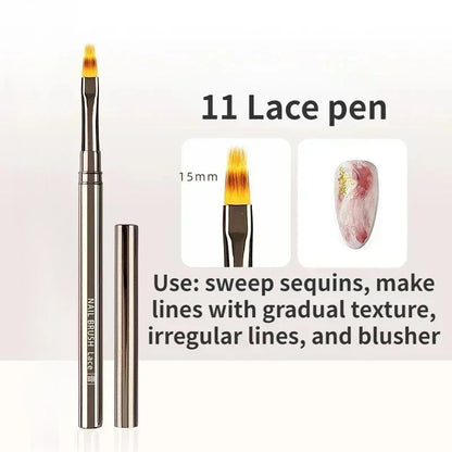 Nail Art Liner Brushes – Striping & Drawing Pens for Elongated Lines, 6–25mm Professional Manicure Design Tools