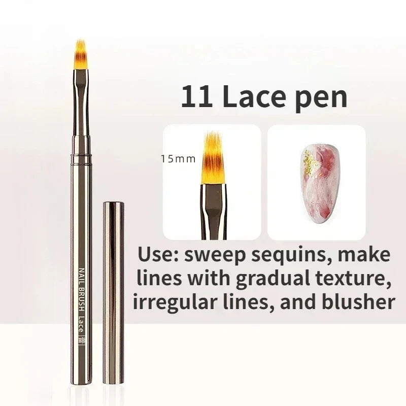 Nail Art Liner Brushes for Striping & Drawing – 6 to 25mm Design Pens, Professional Manicure Tools
