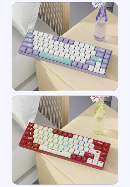 AJAZZ AK680 Mechanical Keyboard – 68 Key Wired/Wireless Bluetooth Gamer Keyboard with Hot-Swap Custom Gasket for PC and Laptop