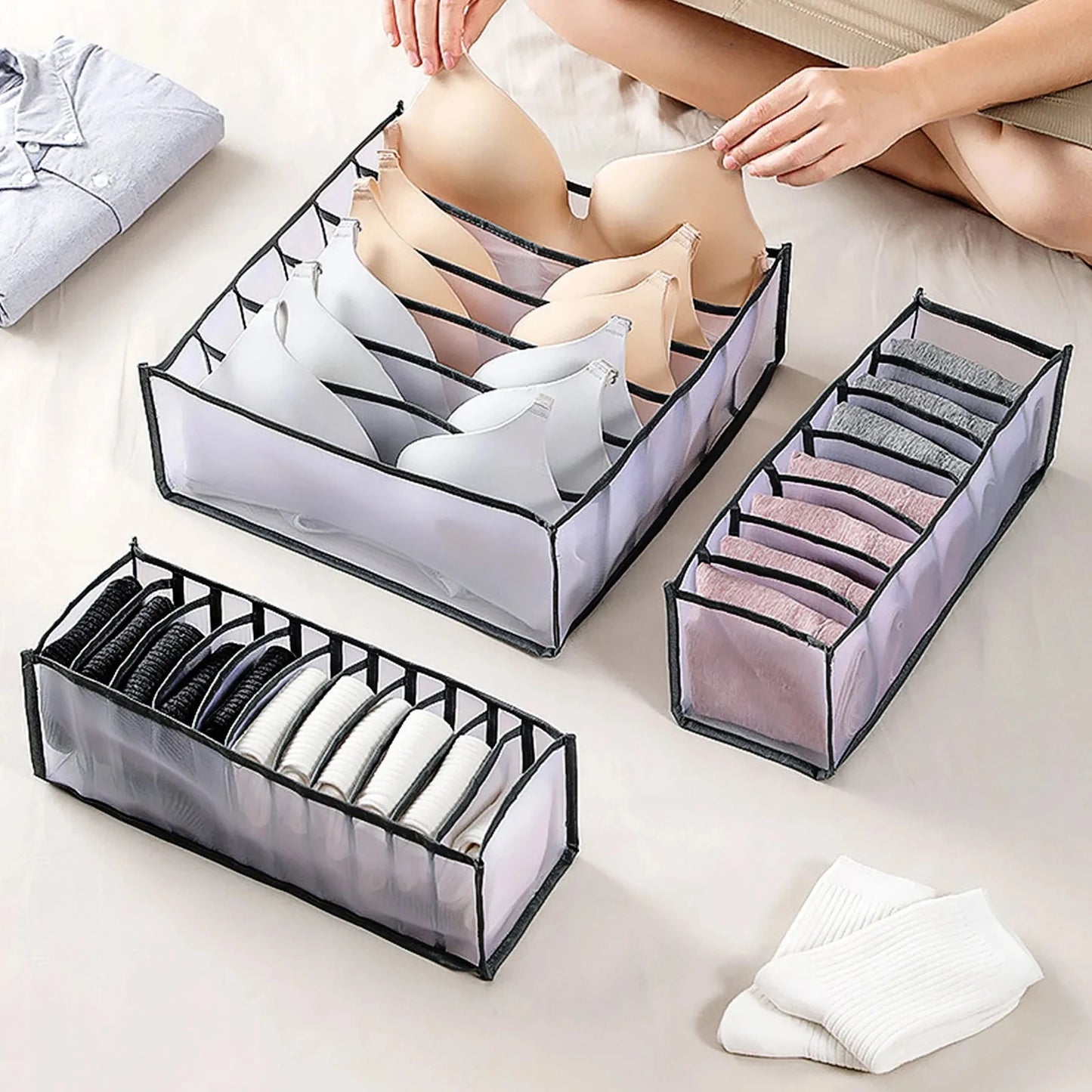 Jeans & Clothing Storage Box – Closet Organizer Drawer System for Pants, Cabinet, and Clothing Organization
