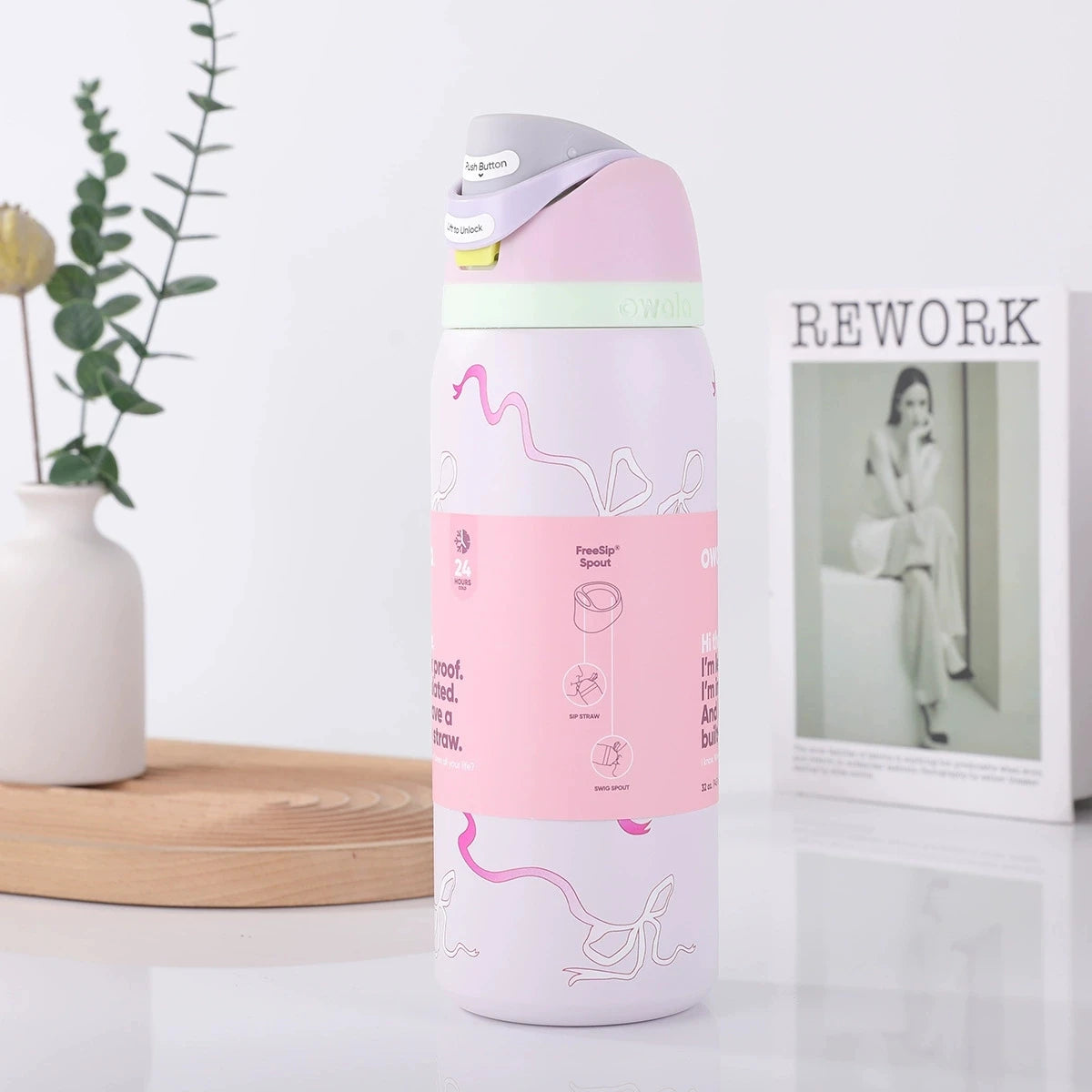 32oz Stainless Steel Thermos Cup – 304 Stainless Steel Sports Water Bottle with Straw