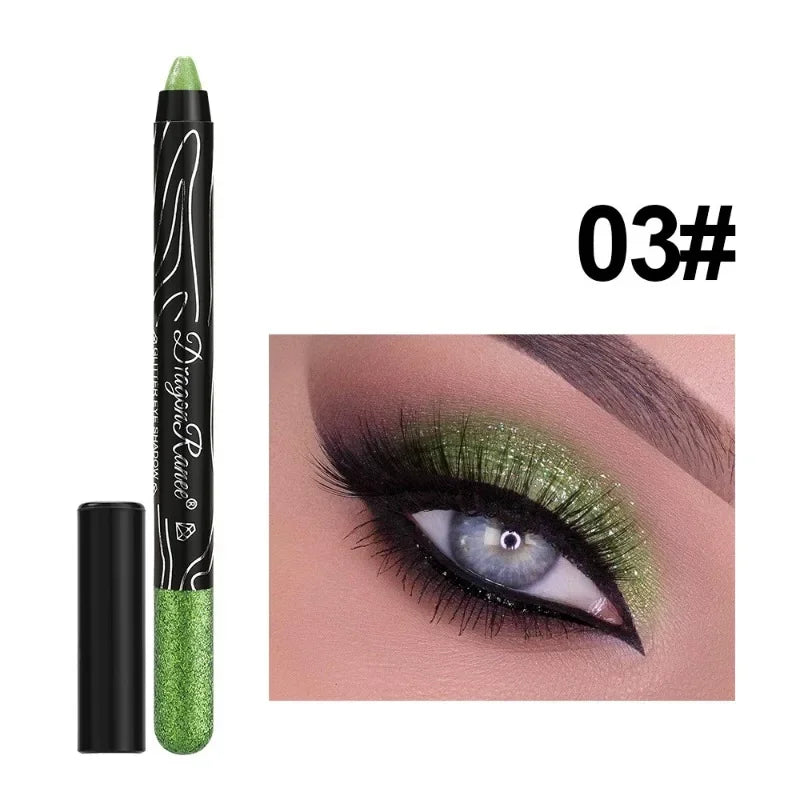 Shiny Pearlescent Highlighter Eyeshadow Pencil – Waterproof Glitter Eyeliner Gel Pen for Long-Lasting Makeup