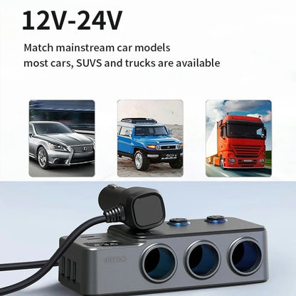 Car Cigarette Lighter USB Charger Splitter - 35W PD & QC3.0 Multi-Port 12V/24V Car Power Adapter with USB-C