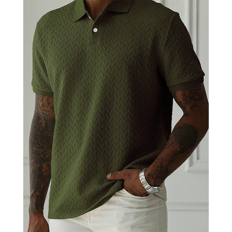 Men's Solid Color Polo Shirt - Summer Short Sleeve Breathable Streetwear Casual Top