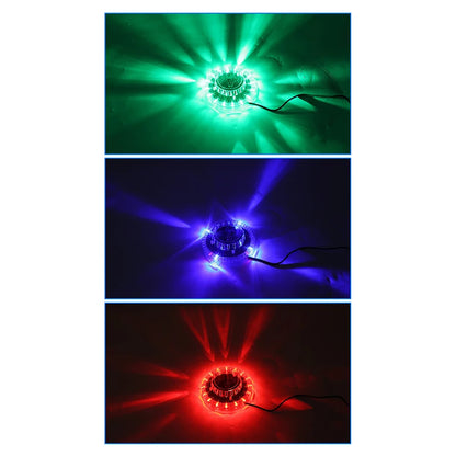 Sound Activated RGB Disco Ball Light - USB Rotating LED Party Stage Lamp for KTV Bar Events and Home Entertainment