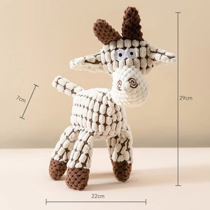 Interactive Pet Sound Toy – Cotton Rope Donkey Plush for Dog & Cat Bite Training, Grey & Brown