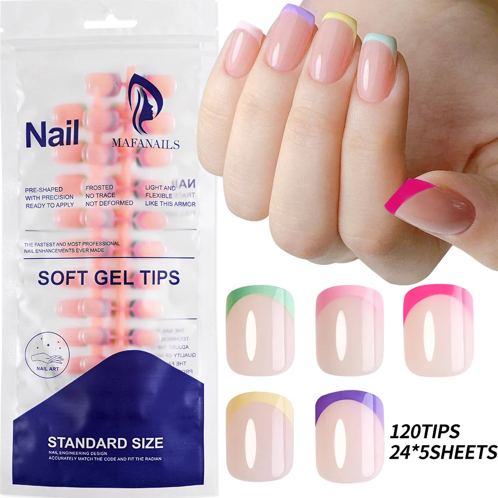 576PCS Colorful Press-On Fake Nails Set – Black & Red Oval/Square Short Full Cover Nail Tips for Salon-Style Nail Art