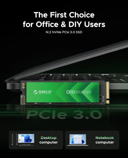 ORICO M.2 NVMe 1TB SSD – PCIe 3.0 3500MB/s Gen3x4 Internal Solid State Drive for Laptop & Desktop (3D NAND TLC/QLC)