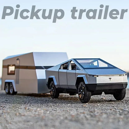 1:32 Tesla Cybertruck Diecast Alloy Model Car with Sound & Light – Off-Road Truck Toy Gift for Kids with Carrying Suitcase
