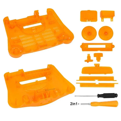 2-Pack Transparent Orange & Purple N64 Replacement Housing Shell – Translucent Case for Nintendo N64 Console