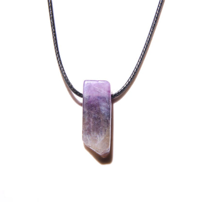 Men's Vintage Rectangle Obsidian Pendant Necklace – Natural Tiger Eye & Labradorite Gem, Leather Rope Braid Healing Jewelry