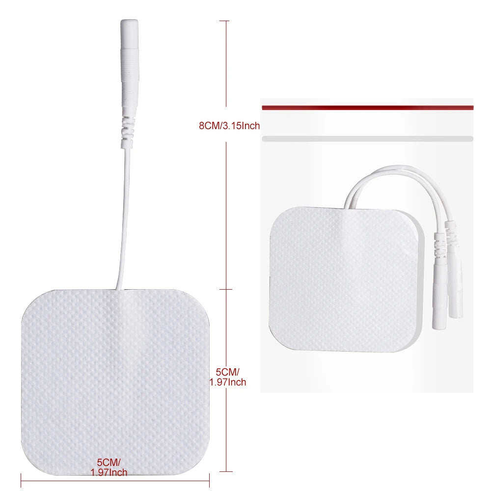 100/50pcs 5x5cm Muscle Stimulator Electrode Pads – Self-Adhesive Non-Woven Replacement for TENS Therapy Machines