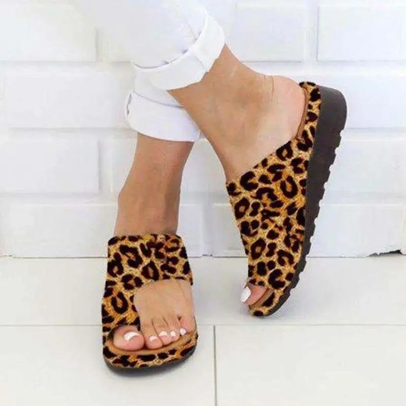 Women’s Open-Toe Platform Sandals - Comfortable Casual Summer Flat Shoes with Soft Sole
