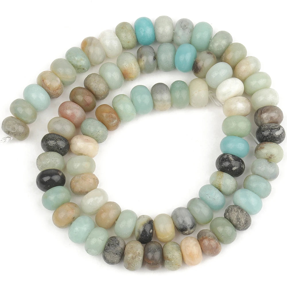 Natural Stone Rondelle Beads - 5x8mm Tourmaline, Citrine & Quartz Loose Beads for DIY Bracelets